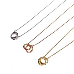 Necklace Tiffanyes Designer Luxury Fashion WomenTiffany Necklace For Women 925 Sterling Silver 18K Rose Gold T Home Roman Digital Double Ring Collar Chain
