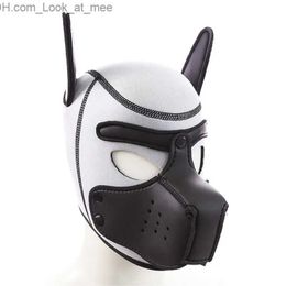 Party Masks 2023 New Unisex Sexy Puppy Masks Cosplay Costumes Sponge Open Mouth Hole Dog Headgear Full Face Mask Hood for Halloween Party Q231009