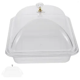 Plates Covered Buffet Tray Snack Serving Lid Dinner Supply Showcase Clear Dessert Desktop Acrylic Travel
