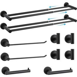 Bath Accessory Set 10-Piece Matte Black Adjustable Bathroom Hardware Set Bathroom Accessories Set 24 inch 231007