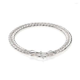Link Bracelets RetroSen Silver Colour Bracelet Men's Trendy Simple Light Luxury And Generous Hip-hop Punk Chain Jewellery