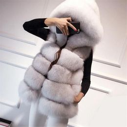 Women's Fur & Faux Coat Women 2023 Casual Hoodies Warm Slim Sleeveless Vest Winter Jacket Casaco Feminino268S