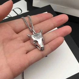 S925 Sterling Silver Chain Necklaces Domineering Wolf Head Necklace Chain for Gift Necklace Unisex Necklace Fashion Jewelry Supply223U