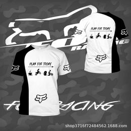 2023 Men's T-shirts Fox Racing Suit Top Short Sleeved Quick Drying Summer Off-road Motorcycle Mountain Bike Cycling