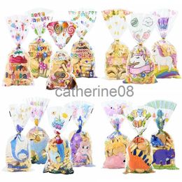 Gift Wrap 50Pcs Mermaid Unicorn Gift Bags Cute Dinosaur Candy Biscuit Packaging Bags Kids Birthday Party Decoration Baby Shower Supplies 7 x1007