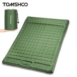 Outdoor Pads Tomshoo Inflatable Mattress w Builtin Pump Thick 5Inch Double Sleeping Pad Mat Air Camping Backpacking Hiking 231006