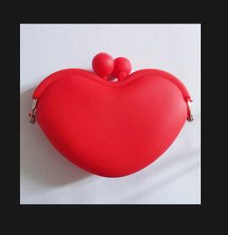 12pcs Coin Purses Women Silicone Plain Large Capacity Heart Shaped Short Wallet Mix Color