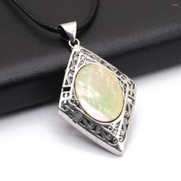 Pendant Necklaces Wholesale Natural Stone Necklace Rose Quartz White Shell For Fashion Reiki Healing Gifts