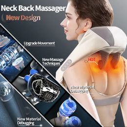 Back Massager Face Electric Neck Heat Shoulder Leg Kneading Massage Relax Pillow Strecher Health Care Machine PainRelief 231006