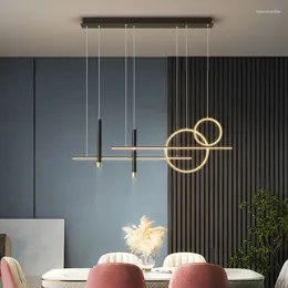 Pendant Lamps Nordic Creative Restaurant Chandelier Modern Minimalist Cafe Bar Table Kitchen Decoration Light Black/gold LED