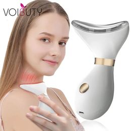 Face Care Devices LED Pon Therapy Heating Neck Double Chin Removal Massager Skin Lifting Tighten Vibration AntiAging Device Beauty 231007