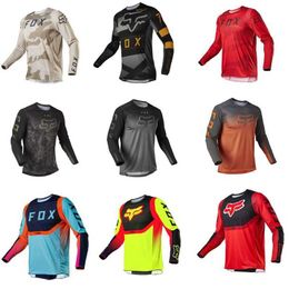 2023 мужские футболки с лисой, летние камуфляжные костюмы для горного велосипеда, внедорожного мотоцикла, уличные велосипедные костюмы, быстросохнущие, дышащие, длинные