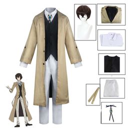 Bungo Stray Dogs Cosplay Dazai Osamu Jacket Coat Suit Manga Adult Men Halloween Costume Anime Clothes Disfraz Hombre Masculinacosplay