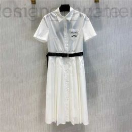 Plus size Dresses Designer designer Embroidered Shirts For Women Summer Fashion Design Skirts Charm Ladies White Dress With Belt 9FZI BAOC