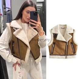 Women's Fur Faux Fur Winter Jacket Vest Women's 2023 New Chic Loose Fur One Street Joker Women's Coat Jacket Fashion Elegant Warm Youth Vest CoatL231007