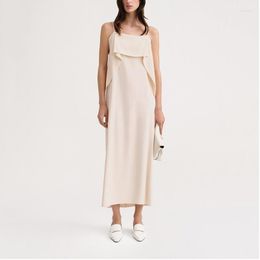 Casual Dresses Three-dimensional SilhouetteFluttering Ruffle Y2k Halter Dress Chic And SimpleDraped Twill Pleats Womens 2023