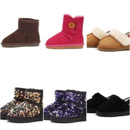 77Color ARM Zapatos para niños Botas para niñas en venta Invierno Cálido Tobillo Niños pequeños Bot negro rosa Zapato Niños Bota de nieve Peluche para niños tamaño ultra 21-35