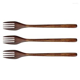 Forks 12 Pieces Wooden Eco-Friendly Japanese Wood Salad Household Kitchen Utensils For Kids Adult