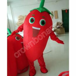 2024 Red Pepper Mascot Costumes Halloween Cartoon Character Outfit Suit Xmas Outdoor Party Outfit Unisex Promotional Advertising Clothings