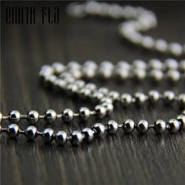 Pendant Necklaces Emith Fla 100% 925 Sterling Silver Trendy Round Ball Link Chain Necklace 2.5mm Thickness Necklace Chain Jewelry Unisex 231005