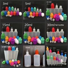 Bottles 3ml 5ml 10ml 15ml 20ml 30ml Empty Dropper Ldpe Plastic Childproof Caps Long Thin Needle Tips For Oil