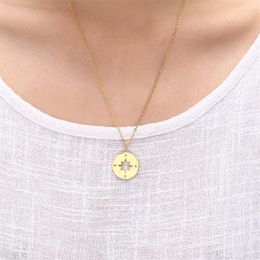 Pendant Necklaces Style Jewelry Compass Necklace Simple Creative Letters Clavicle Chain Friend Gift