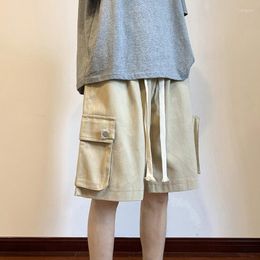 Men's Shorts Summer Mens Casual Cargo Solid Color Loose Hip Hop Harajuku Straight Streetwear Bermuda Masculina Fashion Men Work