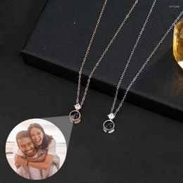 Pendant Necklaces Custom Po Projection Necklace For Women Girlfriend Birthday Gifts 2023 In Fashion Romantic Jewelry Drop