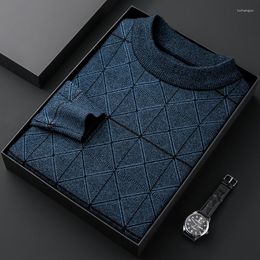 Men's Sweaters 8 Styles!2023 Knitwear Sweater Long Sleeve Pullover Fashion Warm Half High Neck Casual