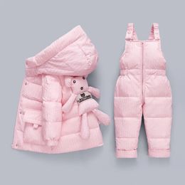 Down Coat Winter Overalls Jumpsuit for Girls Boy Children Jackets Kids Snowsuit Duck Down Parka Coats Toddler Baby Bear Toy Outerwear 231007