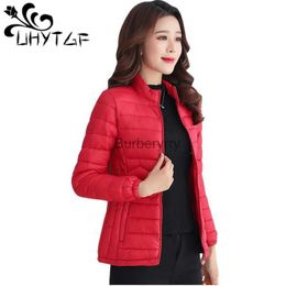 Women's Fur Faux Fur UHYTGF Thin Short Down Coats Women Parkas 2023 Winter Jackets For Women Coats Slim Big Size Fe Parka Wave Pattern Jacket 44L231007