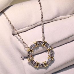 Choucong Brand Cross Pendant Luxury Jewelry 925 Sterling Silver Round Cut White 5A Cubic Zircon CZ Diamond Gemstones Women Wedding325M