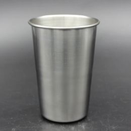 16oz Stainless Steel Pint Cup Metal Beer Mug Unbreakable BPA Free Eco-friendly For Drinking Drinkware Tools