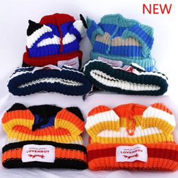 Berets 2023 Winter Skullies Cute Women Hat Crochet Knitted More Color Costume Beanie Hats For Christmas Gift Hip-hop Cap