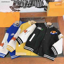 Autumn baby Coat fashion Woollen fabric Kids jacket Size 100-150 CM Plush letter logo decoration baseball uniform for boys Oct05