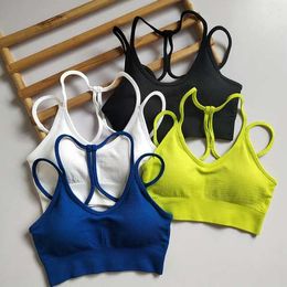New shock-absorbing lulu yoga bra with a naked and beautiful back, running and fitness vest, sports bra