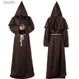 Theme Costume Halloween Cos Come Ancient Come Medieval Monk Clothing Monk Robe Wizard Clothing Priest ClothingL231007