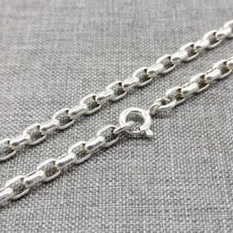 Chains 925 Sterling Silver Square Rolo Necklace Chain 3mm 18 20 22 24 26 28 30 32 Inches