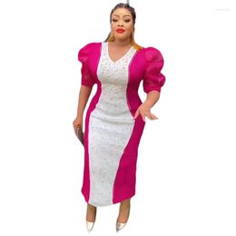 Ethnic Clothing African Dresses For Women Autumn 3/4 Puff Sleeve Wedding Party Plus Size Gown Dashiki Maxi Robe Outfits