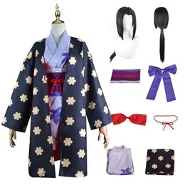 Anime Miss Allsunday Nico Robin Cosplay Costume Women Kimono Dress Wig One Onigashima Piece Outfit Halloween Carnival Suitcosplay