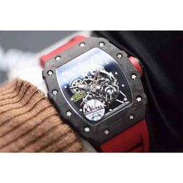Movement watch Richamilles Tape Mechanics Wristwatch Business Leisure Rm53-02 Mechanical Black Carbon Fiber Luminous LY RL0O