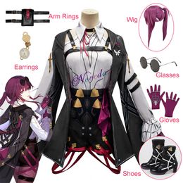 Game Honkai Star Rail Cosplay Kafka Wig Hair Shoes Harness Plus Size Cosplay Costume Uniform Male Female Halloween Party Outfitcosplay