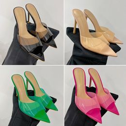 Gianvito Rossi pvc High heel sandals womens slippers slide Fashion sexy stiletto heels Mules Luxury designer shoes Party shoes hoes 10.5cm