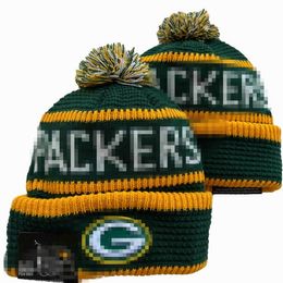 Green Bay''Packers''Beanies Bobble Hats Baseball Ball Caps 2023-24 Fashion Designer Bucket Hat Chunky Knit Faux Pom Beanie Christmas hat Sport Knit Hats A1