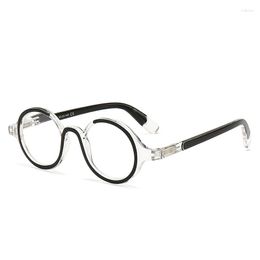 Sunglasses Fashion Round Frame Reading Glasses Men Women Spring Leg Finished Blue Light Blocking Presbyopia Eyeglasses 0 To 4.0