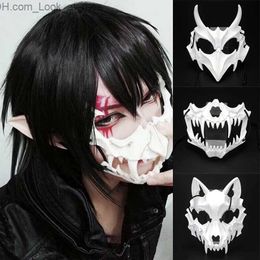 Party Masks Halloween Carnival Party Mask Anime Dragon God Skeleton Half Face Masks Bone Skull Animals Mask Cosplay Dance Prom Costume Props Q231007