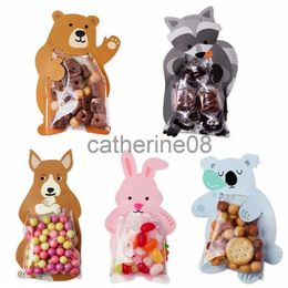 Gift Wrap 10pcs/lot Animal Cute Gift Bags Candy Bags Baby Shower Birthday Party Cookie Bags Bear Candy Box Greeting Cards Popular Rabbit x1007