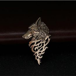 Charming Vintage Men Punk Wolf Badge Brooch Lapel Pin Shirt Suit Collar Jewelry Gift For Men Summer Wear Nice Gift GA761282v