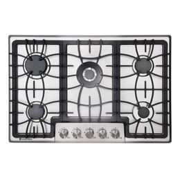 30" Built-in Gas Cooktop,5 Italy SABAF Sealed Burners gas range 3,9000BTU, NG/LPG Convertible, 304 Stainless Steel Gas Stove top with Thermocouple Protection