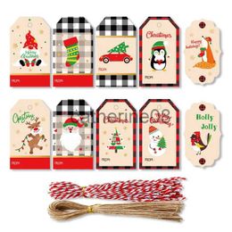 Gift Wrap 50pcs Painted Merry Christmas Tags Festival New Year Gift Hang Tag Paper Label Message Greeting Cards Christmas Party Supplies x1007